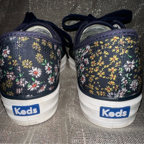 Keds Dream Foam Navy Blue Floral Print Sneakers Size 9.5 - Picture 4 of 8